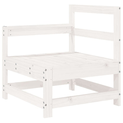 3 Piece Garden Lounge Set White Solid Wood Pine White Pinewood 3-seater sofa
