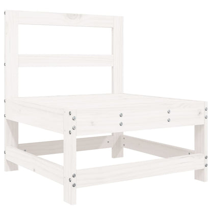 3 Piece Garden Lounge Set White Solid Wood Pine White Pinewood 3-seater sofa