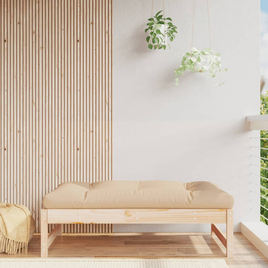 Garden Grey 120x80 cm Solid Wood Pine Natural pine Footrest