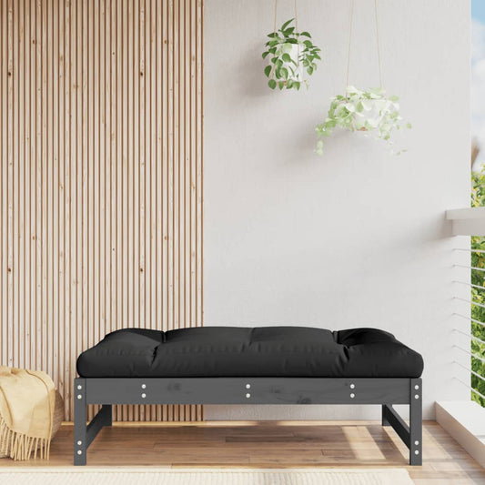 Garden Grey 120x80 cm Solid Wood Pine Grey pine Footrest