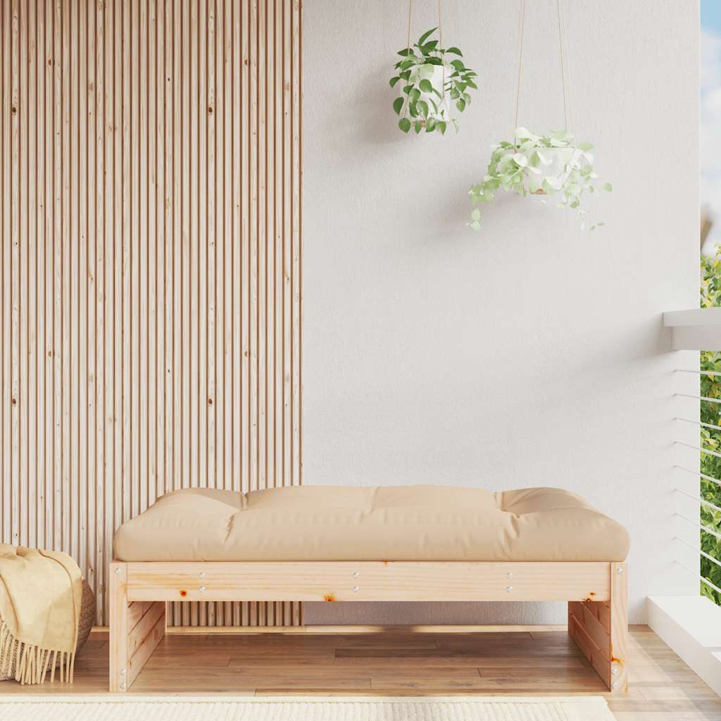Garden 120x80 cm Solid Wood Pine Natural pine Footrest