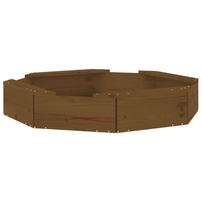 Sandbox with Seats Honey Brown Octagon Solid Wood Pine Honey brown pine 111 cm 111 cm