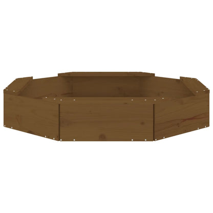 Sandbox with Seats Honey Brown Octagon Solid Wood Pine Honey brown pine 111 cm 111 cm