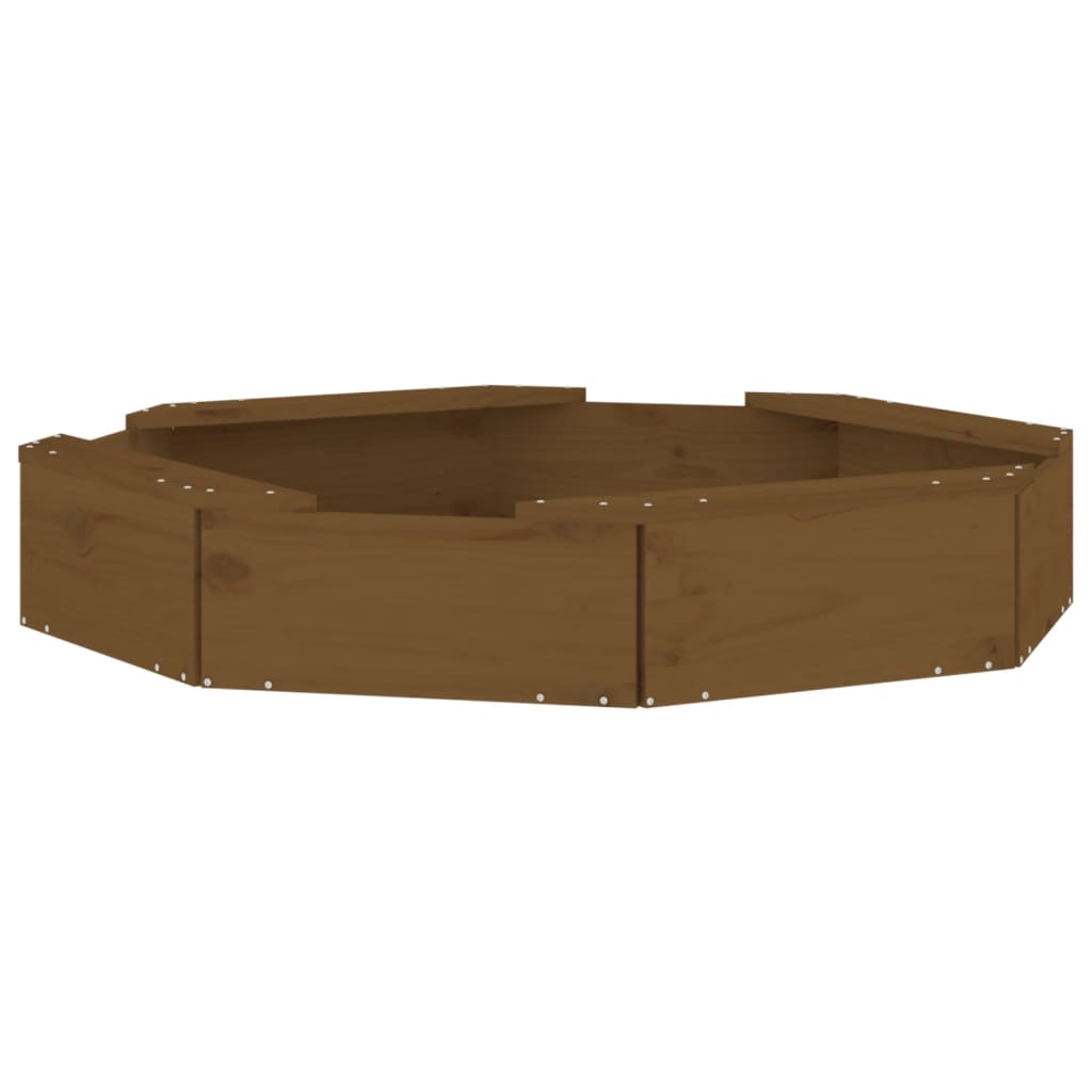 Sandbox with Seats Honey Brown Octagon Solid Wood Pine Honey brown pine 111 cm 111 cm