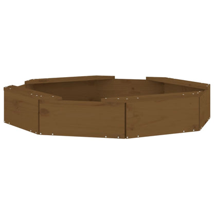 Sandbox with Seats Honey Brown Octagon Solid Wood Pine Honey brown pine 111 cm 111 cm
