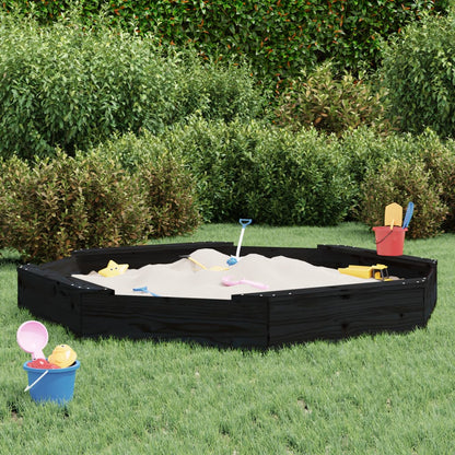 Sandbox with Seats Honey Brown Octagon Solid Wood Pine Black pine 159.5 cm 159.5 cm