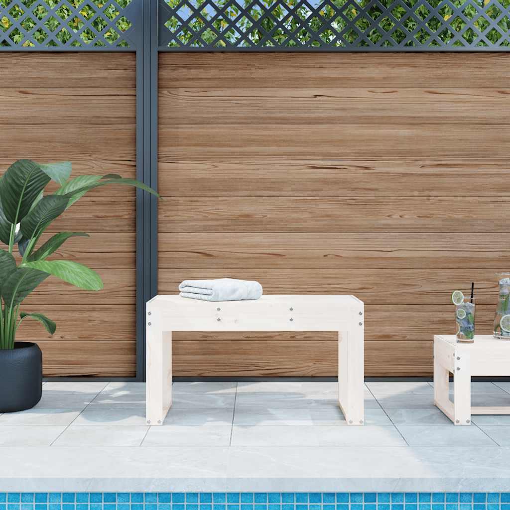 Garden Bench Solid Wood Pine White pine 80 x 38 x 45 cm