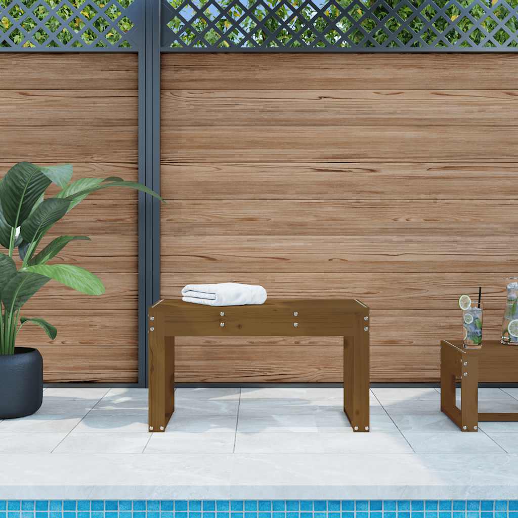 Garden Bench Solid Wood Pine Honey brown pine 80 x 38 x 45 cm