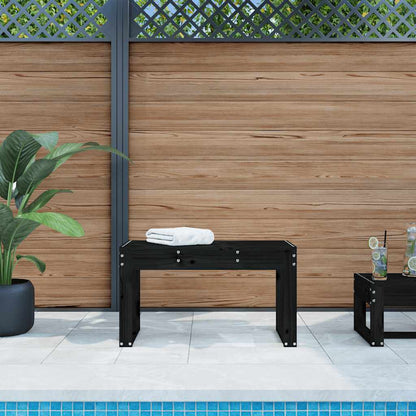 Garden Bench Solid Wood Pine Black pine 80 x 38 x 45 cm