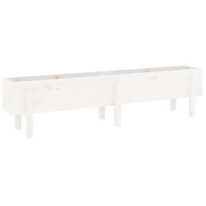 Garden Raised Bed White Solid Wood Pine Depth 30 cm 160 cm