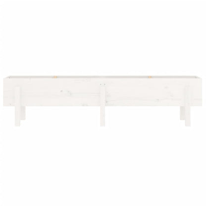 Garden Raised Bed White Solid Wood Pine Depth 30 cm 160 cm