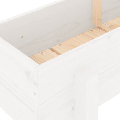 Garden Raised Bed White Solid Wood Pine Depth 30 cm 160 cm
