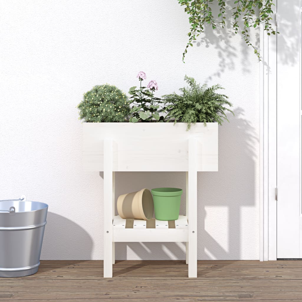 Garden Planter Solid Wood Pine White pine 62 x 30 x 69 cm
