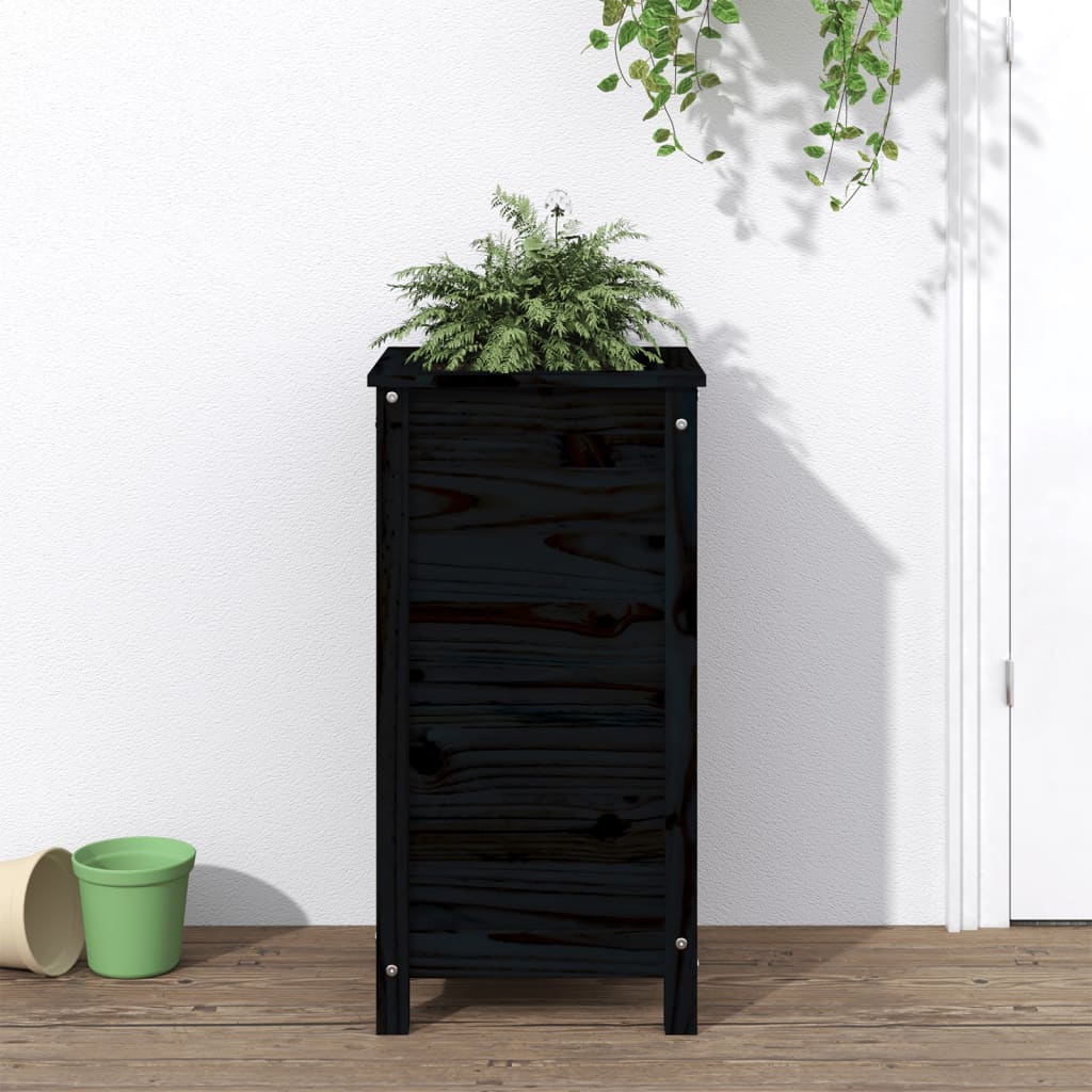 Garden Planter Solid Wood Pine Depth 40 cm Height 78 cm Black pine 40 cm