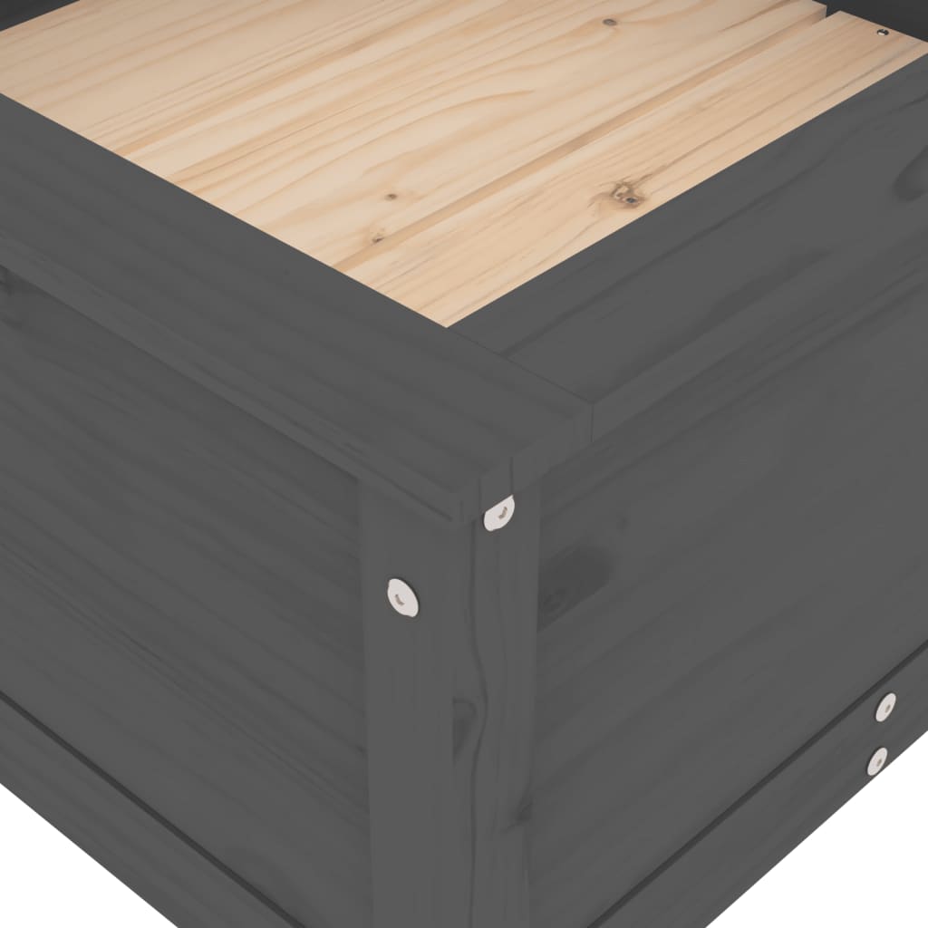 Garden Planter 82.5x82.5x39 cm Solid Wood Pine Grey pine 39 cm