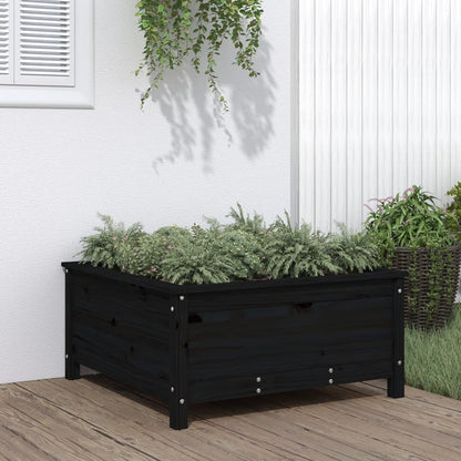Garden Planter 82.5x82.5x39 cm Solid Wood Pine Black pine 39 cm