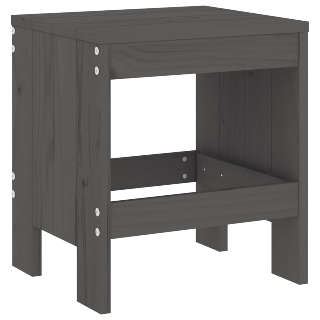 Bar Stools 2 pcs Solid Wood Pine Grey pine 40 x 36 x 45 cm