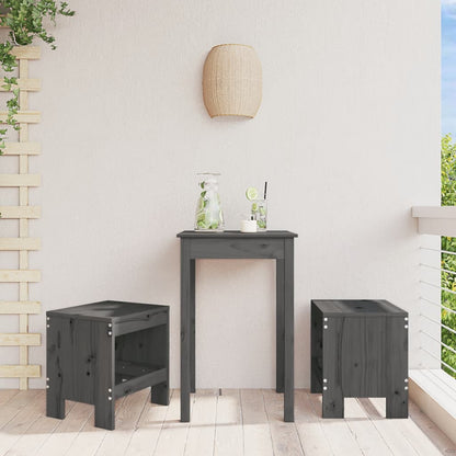 Bar Stools 2 pcs Solid Wood Pine Grey pine 40 x 36 x 45 cm