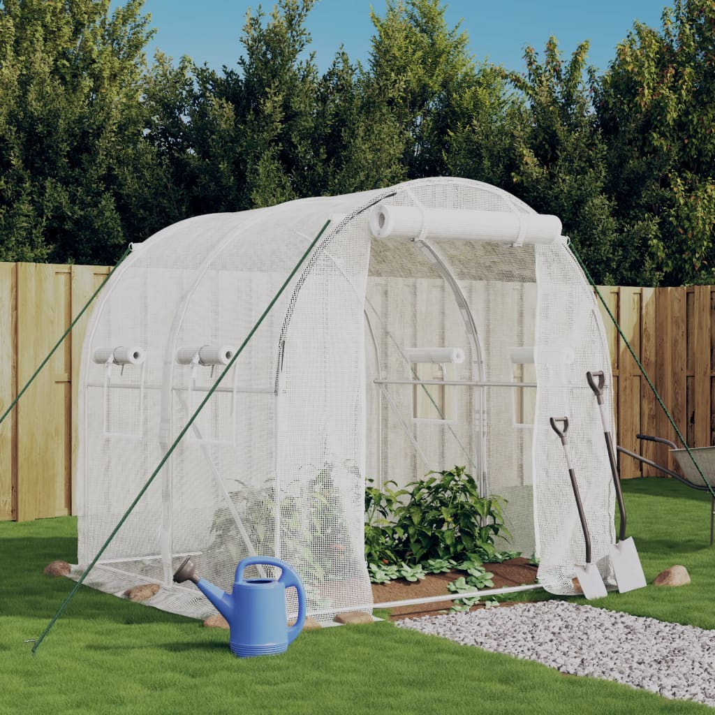 vidaXL Greenhouse with Steel Frame 8 m² White