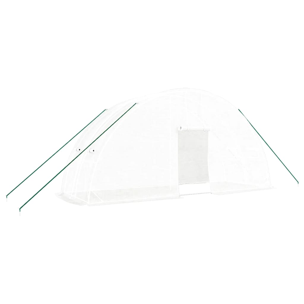 Greenhouse with Steel Frame 24 m² 6x4x2,85 m White 2 m