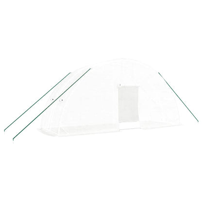 Greenhouse with Steel Frame 24 m² 6x4x2,85 m White 2 m