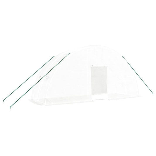 Greenhouse with Steel Frame 24 m² 6x4x2,85 m White 2 m