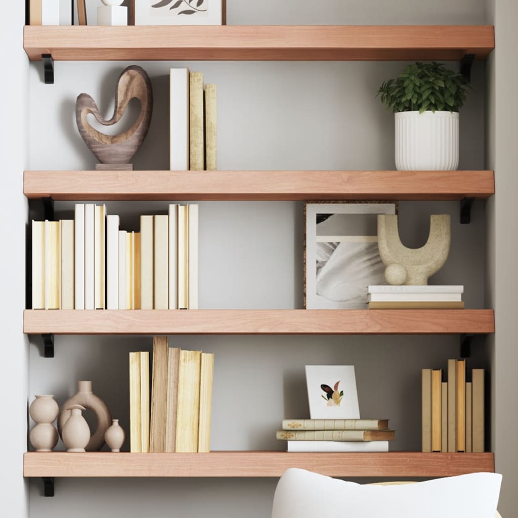 Wall Shelf 40x30x(2-6) Treated Solid Wood Oak Light Brown 80 cm
