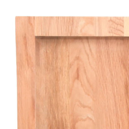 Table Top Solid Wood Oak Live Edge Light Brown Depth 40 cm 120 cm 4 cm