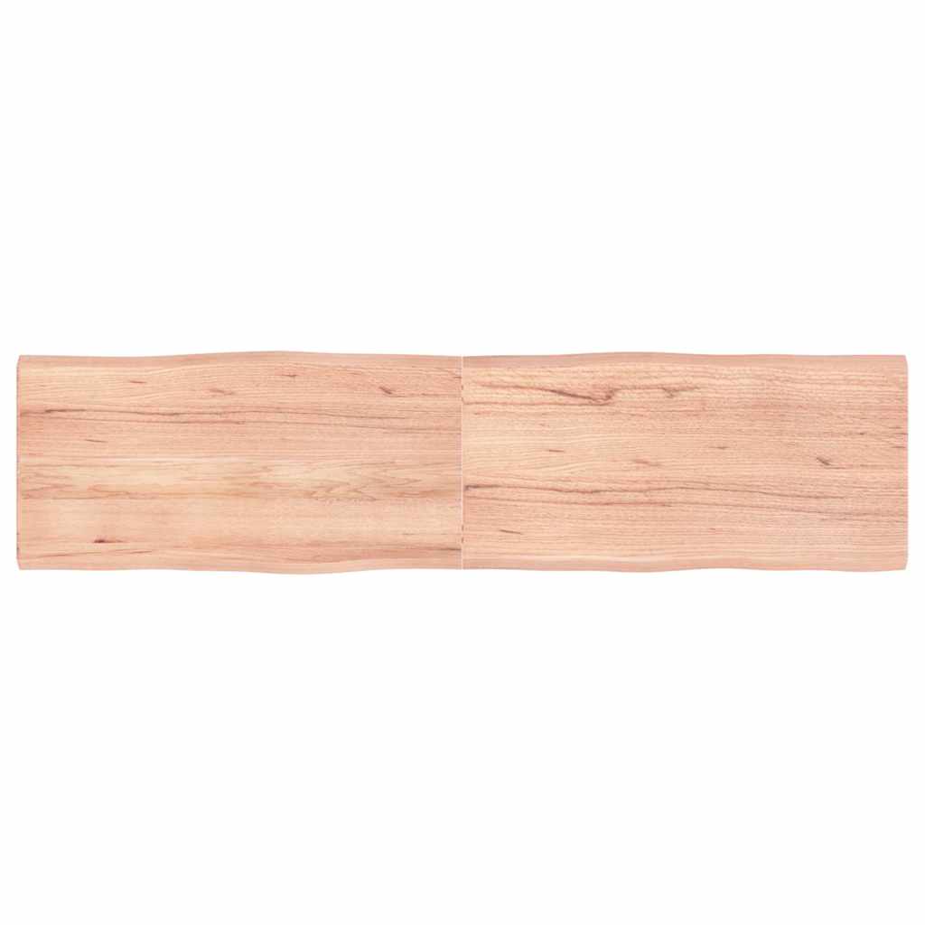 Table Top Solid Wood Oak Live Edge Light Brown Depth 40 cm 160 cm 4 cm