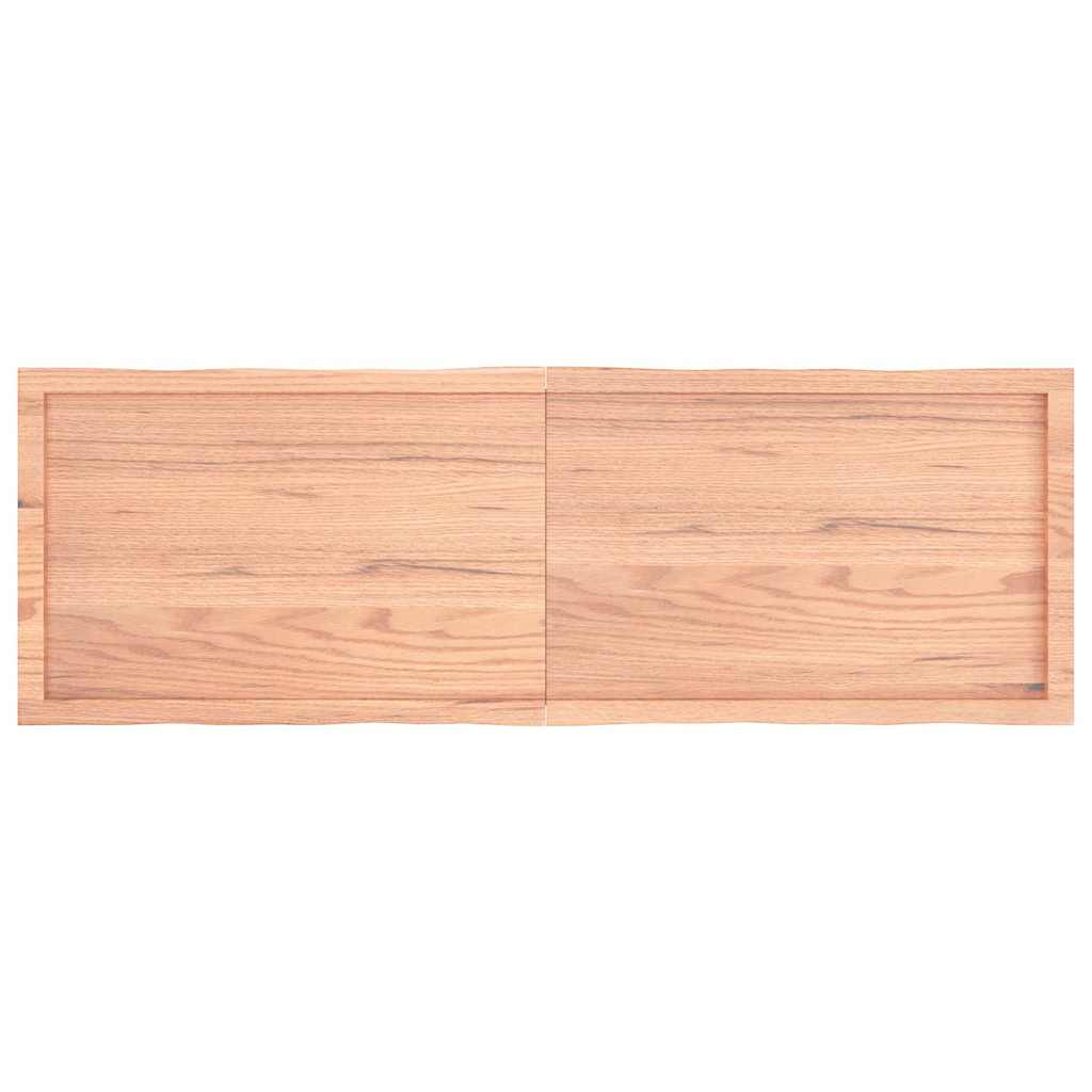 Table Top Solid Wood Oak Live Edge Light Brown Depth 50 cm 160 cm 4 cm
