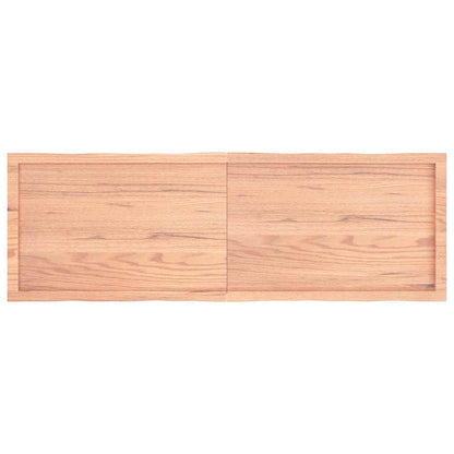 Table Top Solid Wood Oak Live Edge Light Brown Depth 50 cm 160 cm 4 cm