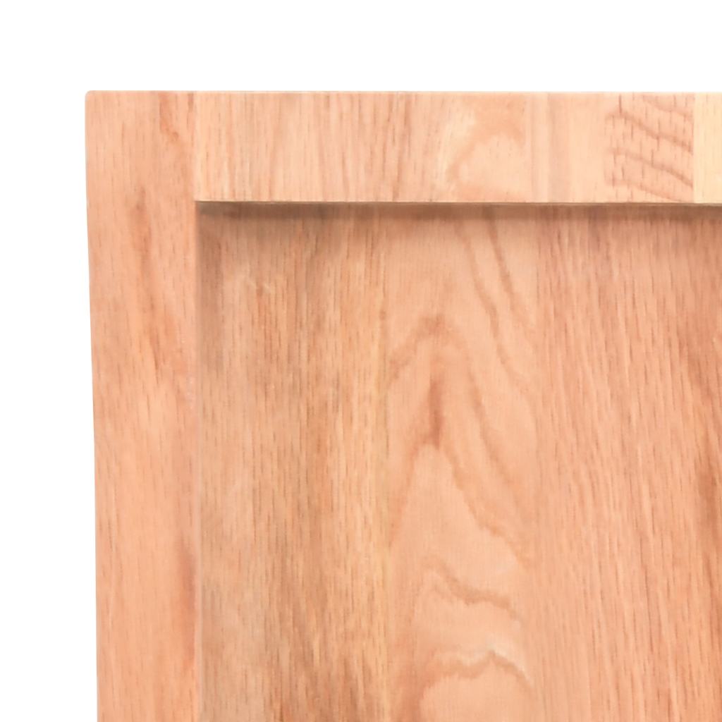 Table Top Solid Wood Oak Live Edge Light Brown Depth 50 cm 160 cm 4 cm