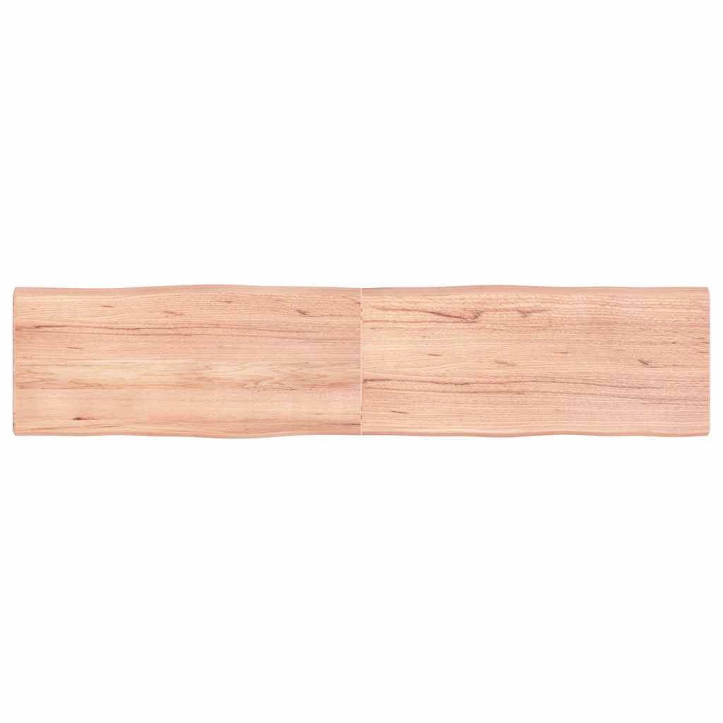 Table Top Solid Wood Oak Live Edge Light Brown Depth 40 cm 180 cm 4 cm