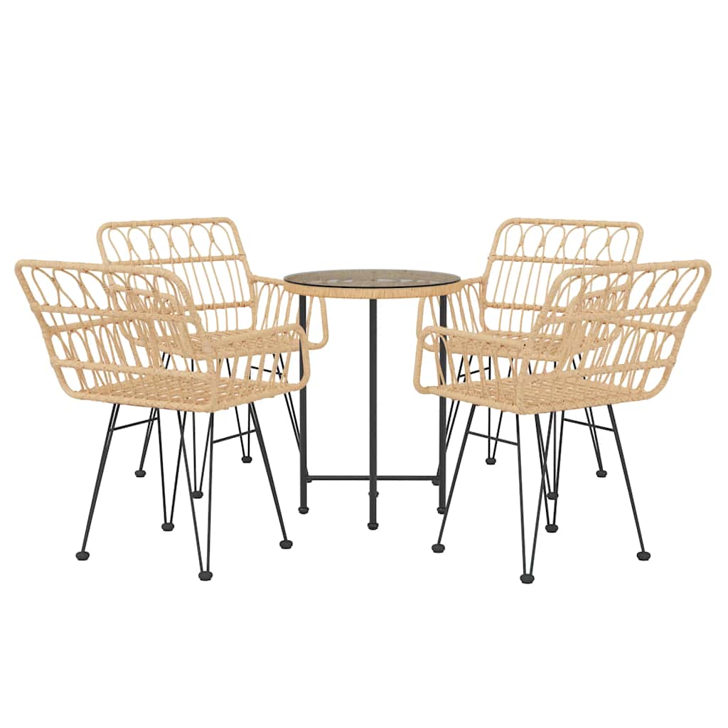 vidaXL 5 Piece Garden Dining Set Poly Rattan 3