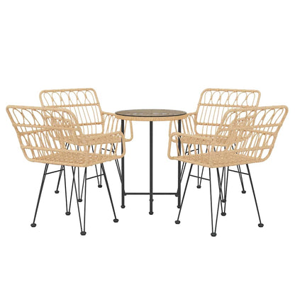 vidaXL 5 Piece Garden Dining Set Poly Rattan 3