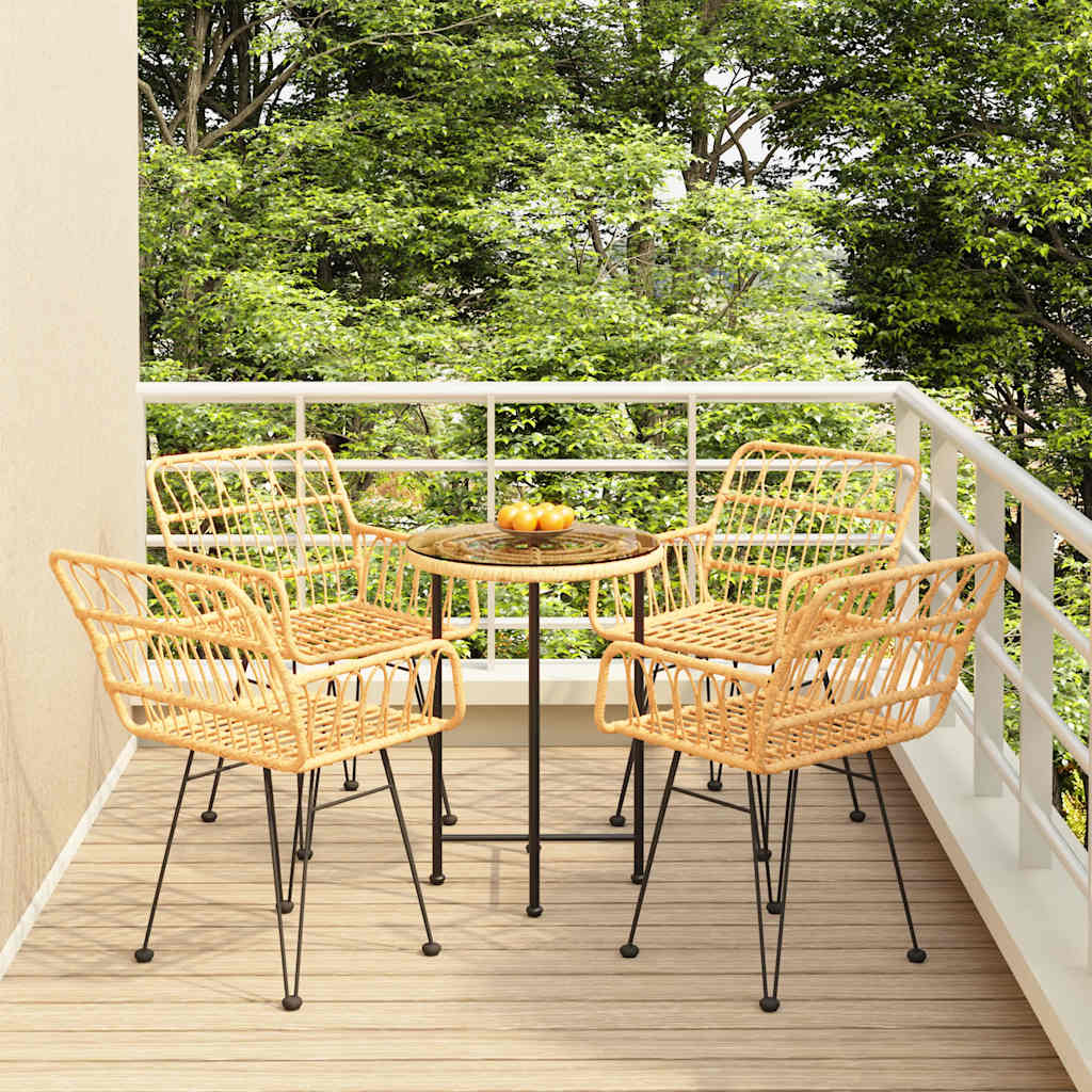 vidaXL 5 Piece Garden Dining Set Poly Rattan 1