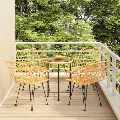 vidaXL 5 Piece Garden Dining Set Poly Rattan 1