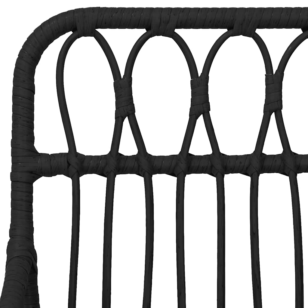vidaXL 5 Piece Garden Dining Set Black Poly Rattan 6