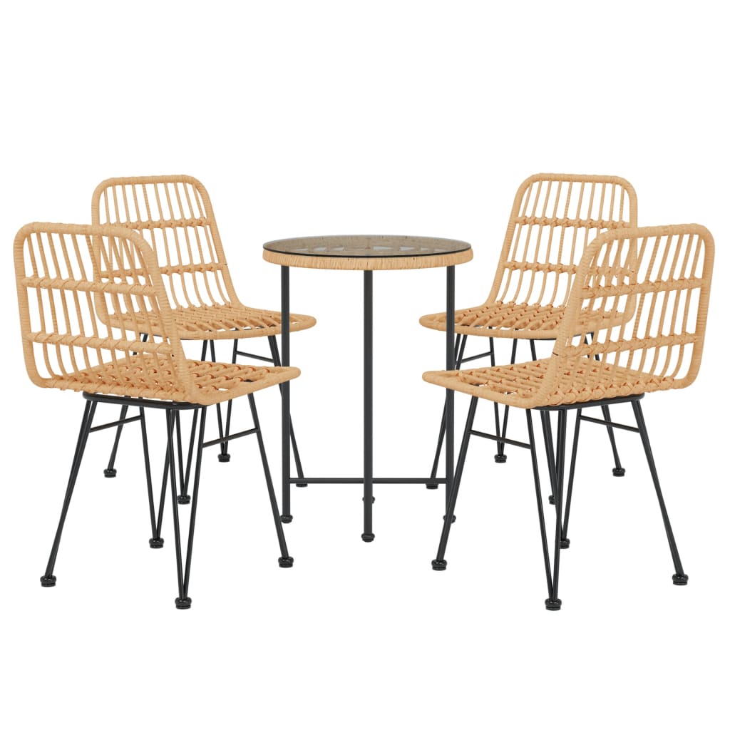 vidaXL 5 Piece Garden Dining Set Poly Rattan 3
