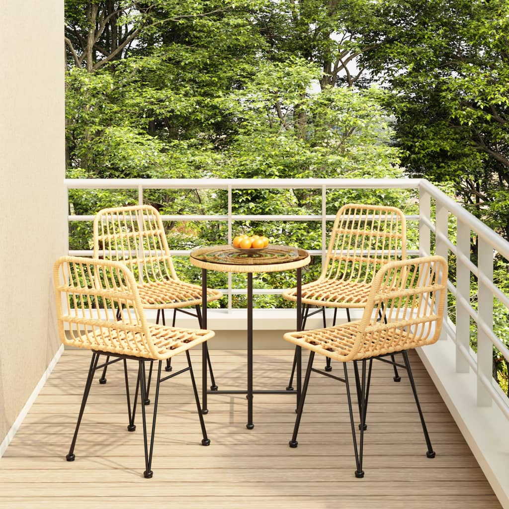 vidaXL 5 Piece Garden Dining Set Poly Rattan 1