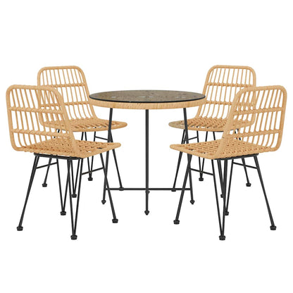 vidaXL 5 Piece Garden Dining Set Poly Rattan 3