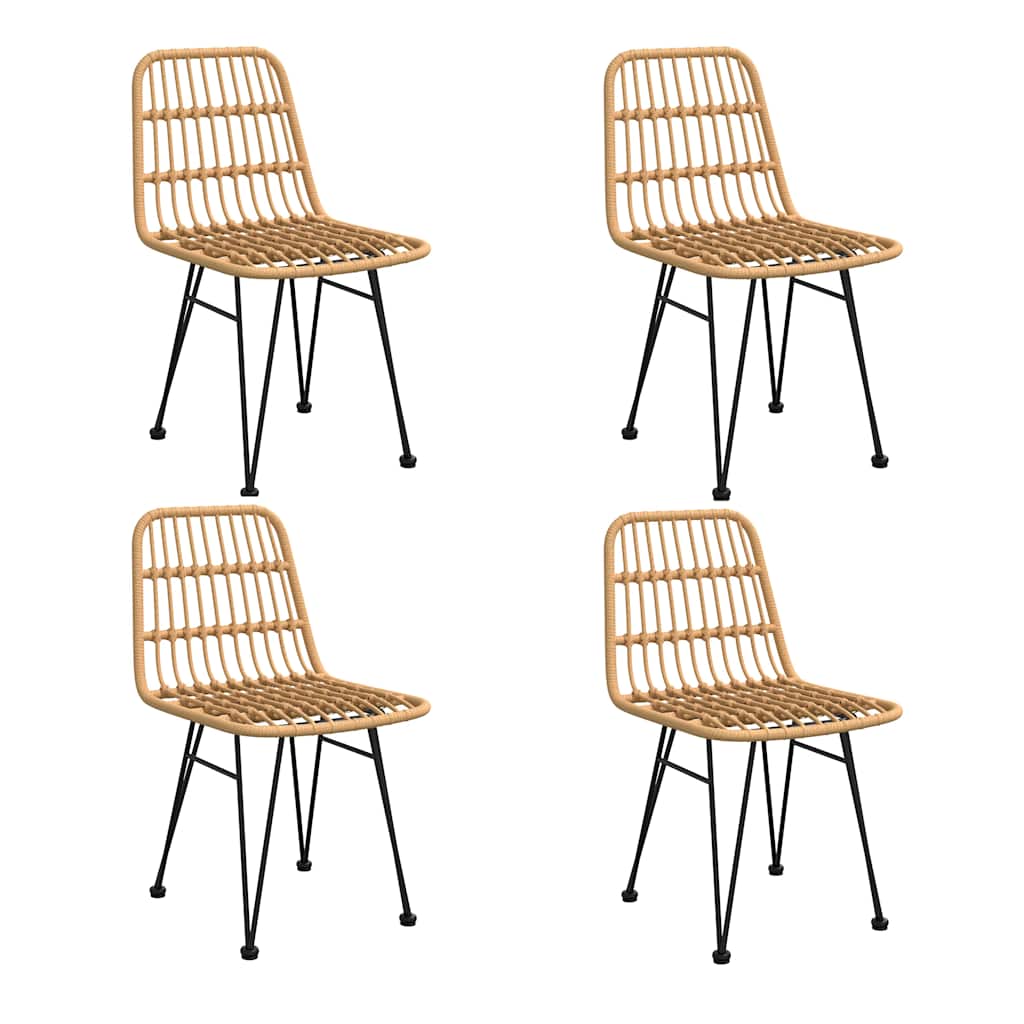 vidaXL 5 Piece Garden Dining Set Poly Rattan 4