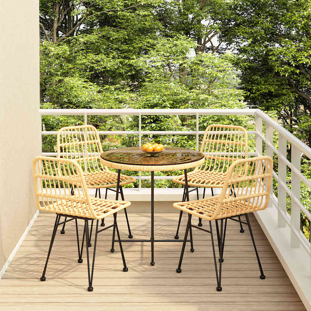 vidaXL 5 Piece Garden Dining Set Poly Rattan 1