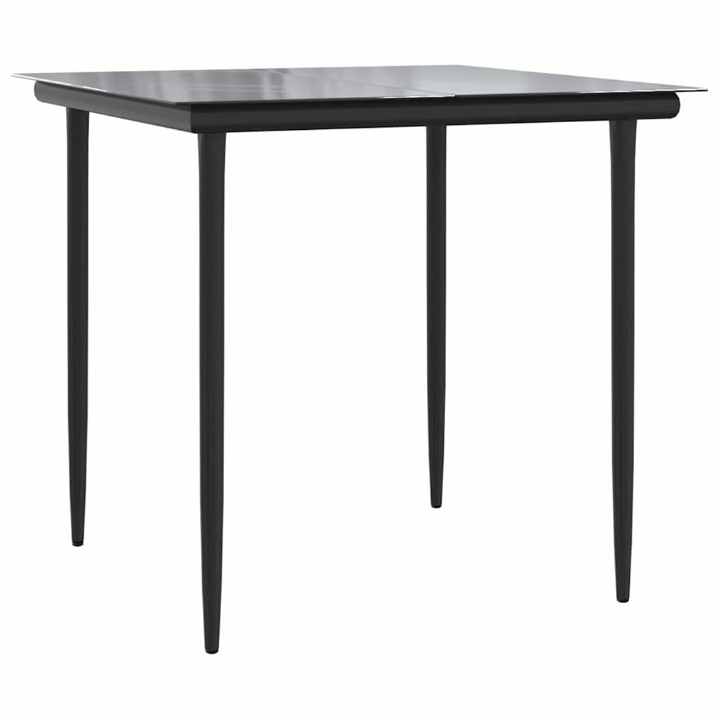 5 Piece Garden Dining Set Poly Rattan Black 4