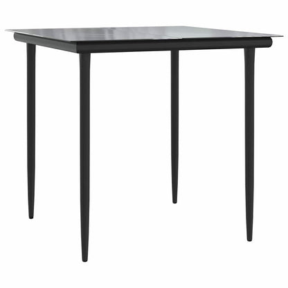 5 Piece Garden Dining Set Poly Rattan Black 4