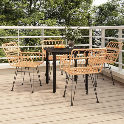 vidaXL 5 Piece Garden Dining Set Poly Rattan 1