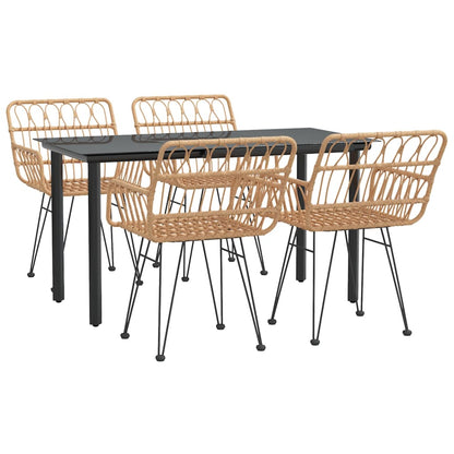 vidaXL 5 Piece Garden Dining Set Poly Rattan 3