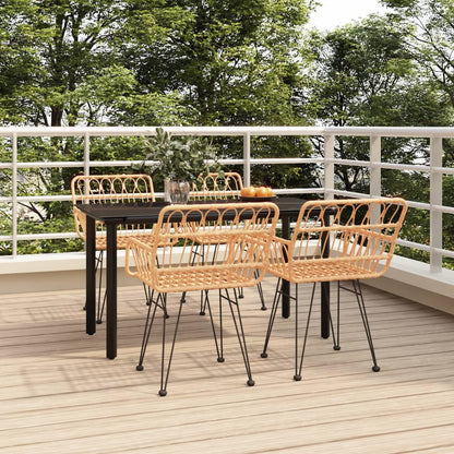 vidaXL 5 Piece Garden Dining Set Poly Rattan 1