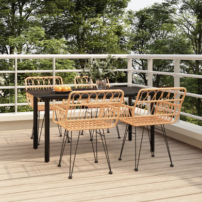 vidaXL 5 Piece Garden Dining Set Poly Rattan 1