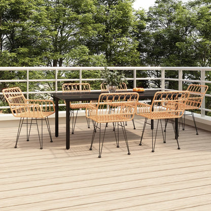 vidaXL 5 Piece Garden Dining Set Poly Rattan